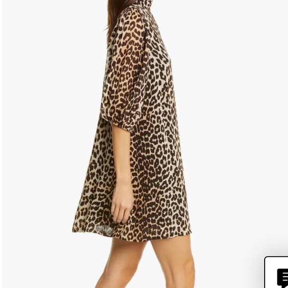 GANNI Georgette short sleeve leopard tunic /dress - Picture 8 of 8